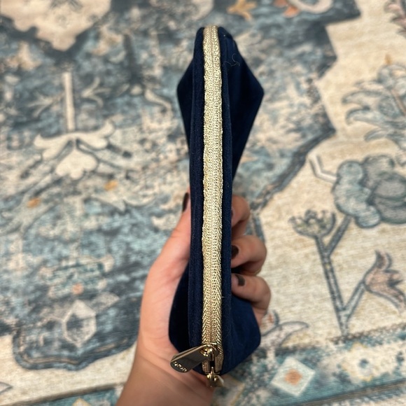 Dior Velvet Midnight Blue Clutch / Cosmetic Bag - Picture 5 of 6